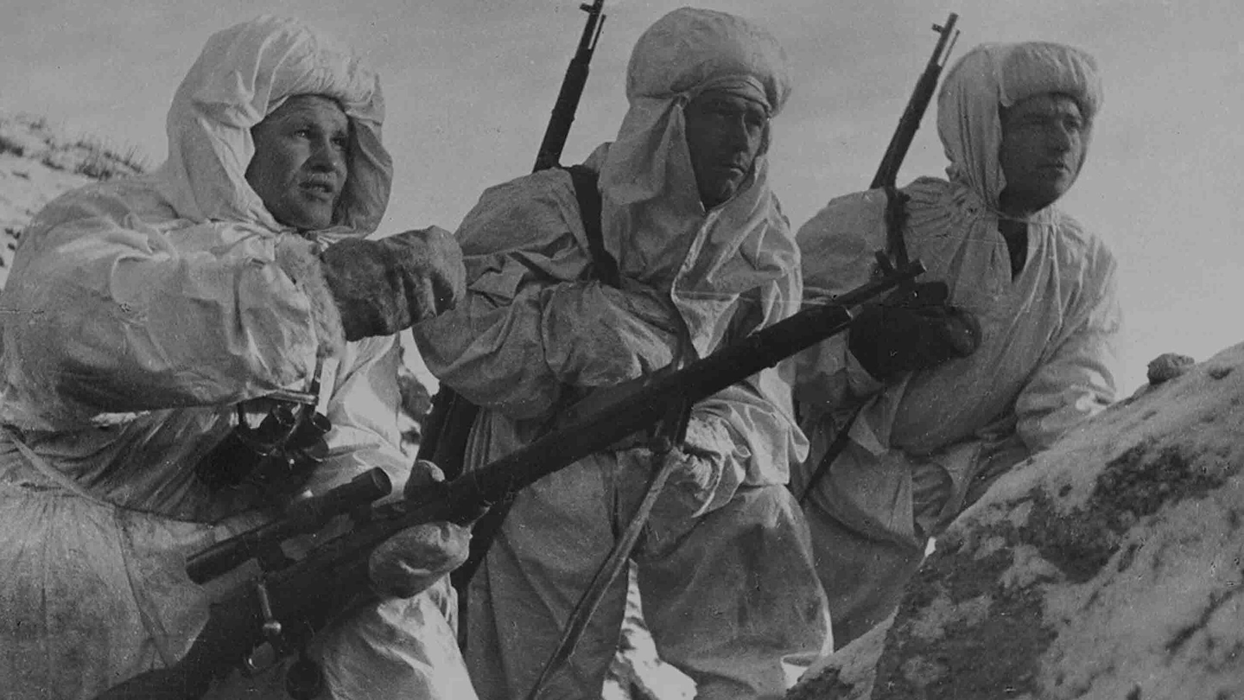 Russian soldiers in winter kit.