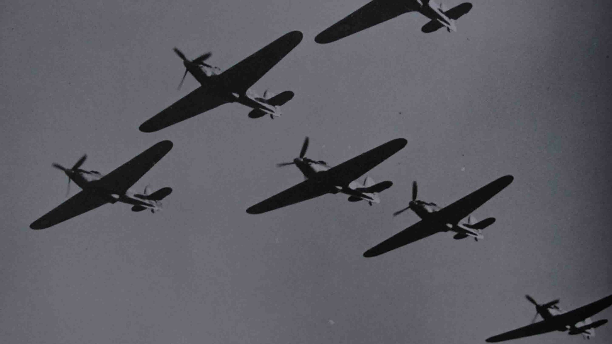 A formation of Hawker Hurricane fighters, 1940.