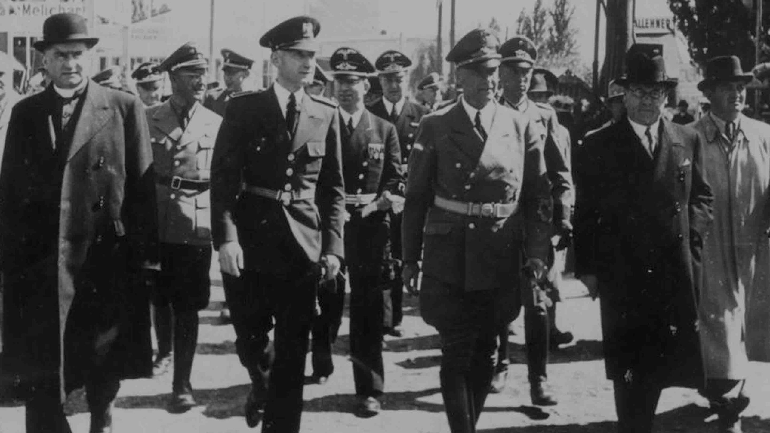 Hans Globke (second row, center) and Nazi Interior Minister Wilhelm Frick (front row, third from left) in Bratislava, September 1941, during preparations for the introduction of the Jewish Code in Slovakia.