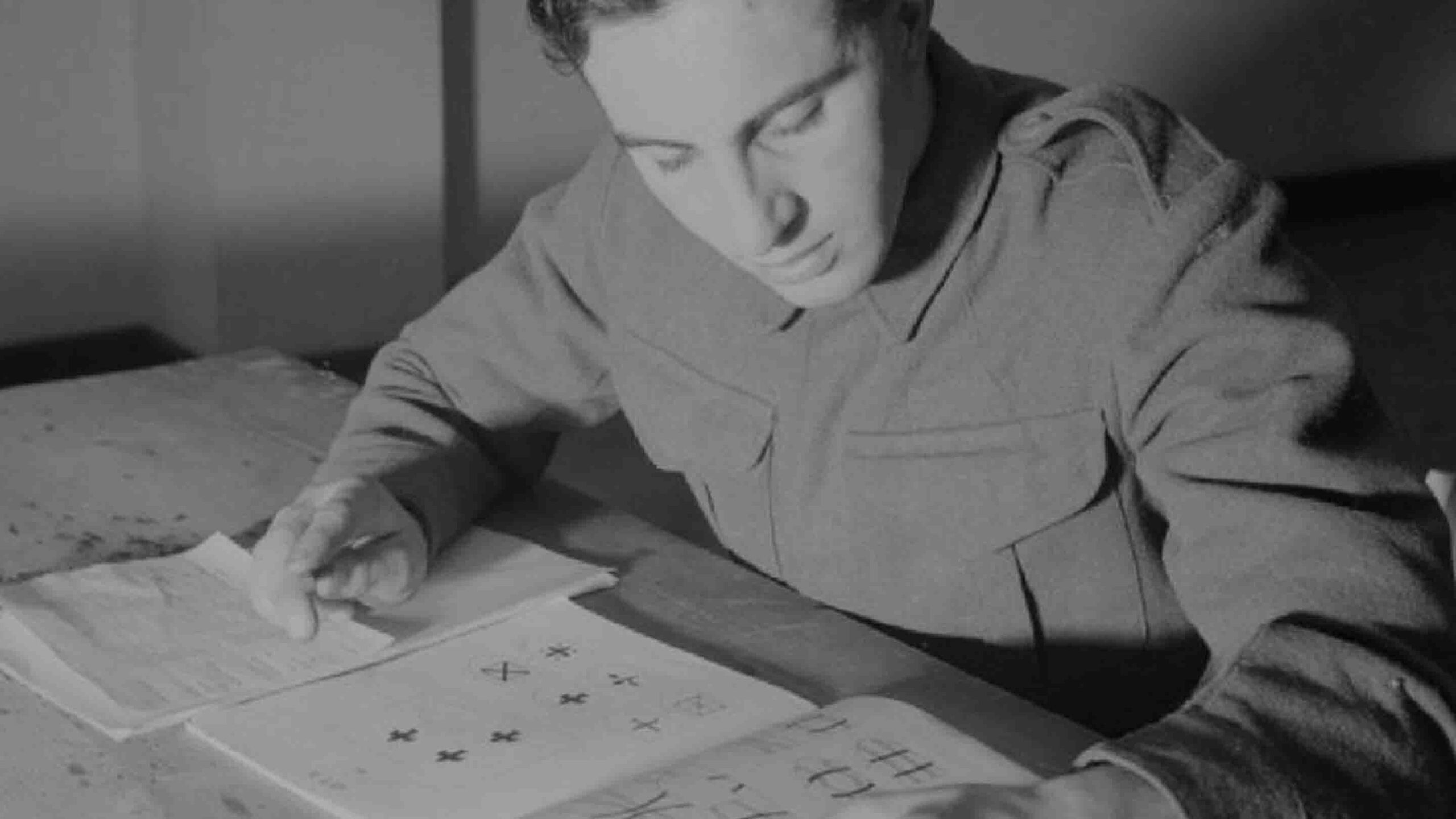 A Recruit Joins the British Army – Bill Jones takes a general intelligence test as part of his army selection board during World War II.