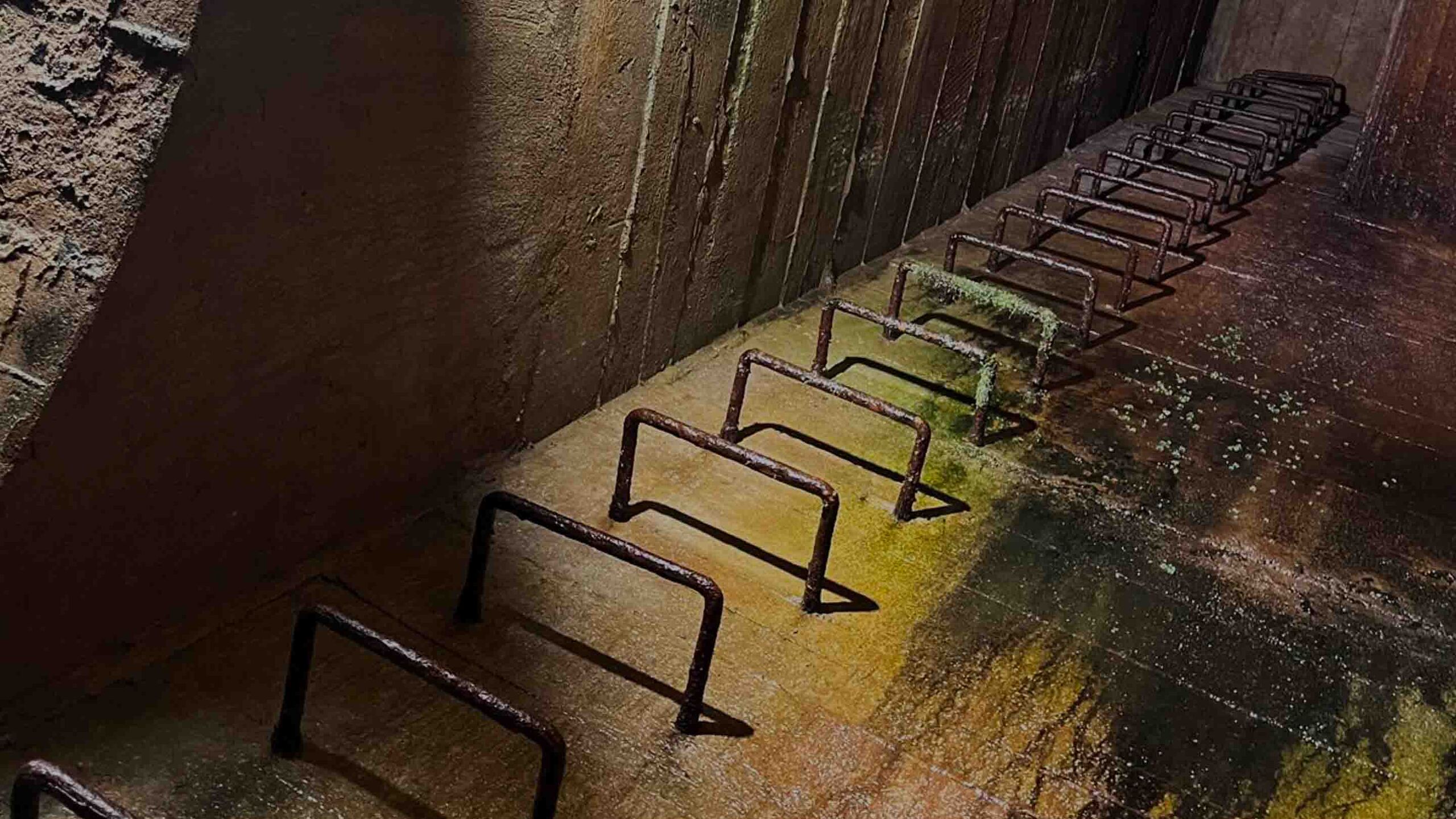 Inside a German underground hospital on the Channel Islands.